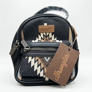 Wrangler Geometric Black and Tan Backpack